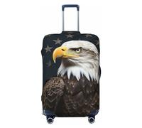 LHCVSFGW Housse de bagage de voyage avec aigle chauve américain - Protection élastique lavable - Anti-rayures - Protection épaisse pour bagages de 45,7 à 81,3 cm, Noir , M