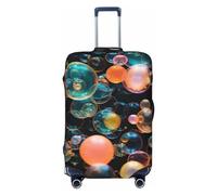 LHCVSFGW Housse de bagage de voyage avec bulles de savon élastique lavable et anti-rayures pour bagages de 45,7 à 81,3 cm, Noir , S