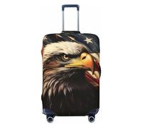LHCVSFGW Housse de bagage de voyage avec drapeau et aigle - Housse de protection élastique et lavable - Anti-rayures - Pour bagages de 45,7 à 81,3 cm, Noir , M