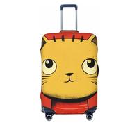 LHCVSFGW Housse de bagage de voyage avec icône de chat mignon, housse de protection élastique lavable, anti-rayures, housse de bagage épaisse pour bagages de 45,7 à 81,3 cm, Noir , S