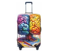LHCVSFGW Housse de bagage de voyage avec image cérébrale - Protection élastique et lavable - Anti-rayures - Pour bagages de 45,7 à 81,3 cm, Noir , XL