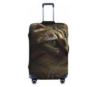 LHCVSFGW Housse de bagage de voyage avec motif chat tigré, élastique, lavable, anti-rayures, protection épaisse pour bagages de 45,7 à 81,3 cm, Noir , M