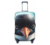 LHCVSFGW Housse de bagage de voyage avec motif pingouin aux gros yeux - Housse de protection élastique lavable et anti-rayures pour bagages de 45,7 à 81,3 cm, Noir , M