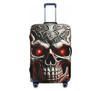 LHCVSFGW Housse de bagage de voyage avec tête de mort maléfique - Protection élastique et lavable - Anti-rayures - Pour bagages de 45,7 à 81,3 cm, Noir , S