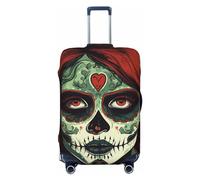 LHCVSFGW Housse de bagage de voyage avec tête de mort - Protection élastique lavable - Anti-rayures - Pour bagages de 45,7 à 81,3 cm, Noir , M