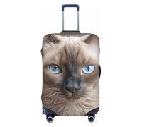 LHCVSFGW Housse de bagage de voyage - Beau chat siamois - Protection élastique et lavable - Anti-rayures - Pour bagages de 45,7 à 81,3 cm, Noir , L