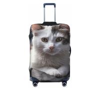LHCVSFGW Housse de bagage de voyage chat sur matelas, housse de bagage élastique lavable, anti-rayures, housse de valise épaisse pour bagages de 45,7 à 81,3 cm, Noir , XL