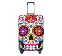 LHCVSFGW Housse de bagage de voyage en forme de tête de mort - Élastique et lavable - Anti-rayures - Protection épaisse pour bagages de 45,7 à 81,3 cm, Noir , M