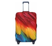 LHCVSFGW Housse de bagage de voyage fantastique en plumes de perroquet - Protection élastique lavable et anti-rayures - Pour bagages de 45,7 à 81,3 cm, Noir , S