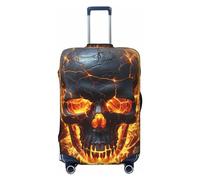 LHCVSFGW Housse de bagage de voyage incassable en forme de tête de mort, housse de bagage élastique lavable, anti-rayures, housse épaisse pour bagages de 45,7 à 81,3 cm, Noir , XL