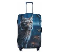 LHCVSFGW Housse de bagage de voyage Lynx pour femme - Protection élastique et lavable - Anti-rayures - Protection épaisse pour bagages de 45,7 à 81,3 cm, Noir , S