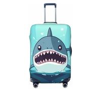 LHCVSFGW Housse de bagage de voyage motif requin flottant dans l'eau - Housse de protection élastique lavable anti-rayures pour bagages de 45,7 à 81,3 cm, Noir , S