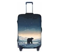 LHCVSFGW Housse de bagage de voyage, ours polaire dans la neige, housse de protection élastique lavable, anti-rayures, housse de bagage épaisse pour bagages de 45,7 à 81,3 cm, Noir , L