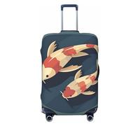 LHCVSFGW Housse de bagage de voyage plate Koi Fish Protection élastique lavable anti-rayures pour bagages de 45,7 à 81,3 cm, Noir , XL