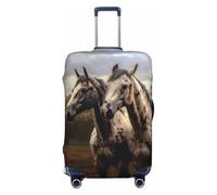 LHCVSFGW Housse de bagage de voyage pour deux chevaux - Élastique et lavable - Anti-rayures - Protection épaisse pour bagages de 45,7 à 81,3 cm, Noir , S