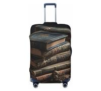 LHCVSFGW Housse de bagage de voyage pour pile de vieux livres, protection élastique, lavable, anti-rayures, housse de bagage épaisse pour bagages de 45,7 à 81,3 cm, Noir , L