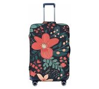 LHCVSFGW Housse de bagage de voyage simple à petites fleurs - Élastique et lavable - Anti-rayures - Protection épaisse pour bagages de 45,7 à 81,3 cm, Noir , XL