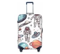LHCVSFGW Housse de bagage de voyage sur le thème de l'espace - Élastique et lavable - Anti-rayures - Protection épaisse pour bagages de 45,7 à 81,3 cm, Noir , XL