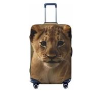 LHCVSFGW Housse de bagage de voyage The Waiting Lion Cub - Protection élastique lavable - Anti-rayures - Protection épaisse pour bagages de 45,7 à 81,3 cm, Noir , XL