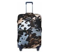 LHCVSFGW Housse de bagage de voyage - Un tas de pièces de puzzle - Protection élastique et lavable - Anti-rayures - Protection épaisse pour bagages de 45,7 à 81,3 cm, Noir , S