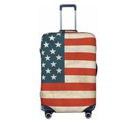 LHCVSFGW Housse de bagage de voyage vintage avec drapeau américain américain - Protection élastique et lavable - Anti-rayures - Pour bagages de 45,7 à 81,3 cm, Noir , L