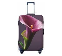 LHCVSFGW Housse de bagage de voyage violette Calla Lily Protection élastique lavable anti-rayures pour bagages de 45,7 à 81,3 cm, Noir , L