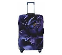 LHCVSFGW Housse de protection pour bagage de voyage avec texture fleur violette - Élastique et lavable - Anti-rayures - Protection épaisse pour bagages de 45,7 à 81,3 cm, Noir , XL