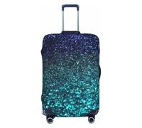 LHCVSFGW Housse de protection pour bagage de voyage bleu sarcelle à paillettes élastique lavable anti-rayures pour bagages de 45,7 à 81,3 cm, Noir , L