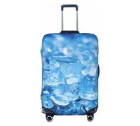 LHCVSFGW Housse de protection pour bagages de voyage avec fond de glaçons bleus - Élastique et lavable - Anti-rayures - Pour bagages de 45,7 à 81,3 cm, Noir , S