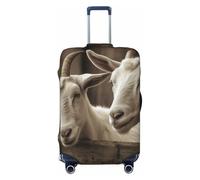 LHCVSFGW Housse de protection pour bagages de voyage en forme de chèvre blanche, élastique, lavable, anti-rayures, housse épaisse pour bagages de 45,7 à 81,3 cm, Noir , M