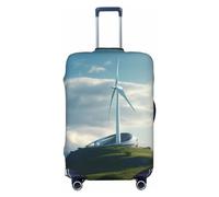 LHCVSFGW Housse de protection pour bagages de voyage, éolienne, élastique, lavable, anti-rayures, housse épaisse pour bagages de 45,7 à 81,3 cm, Noir , L