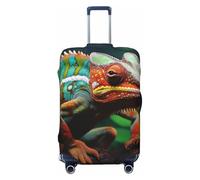 LHCVSFGW Housse de protection pour bagages de voyage, motif caméléon, élastique, lavable, anti-rayures, housse épaisse pour bagages de 45,7 à 81,3 cm, Noir , S