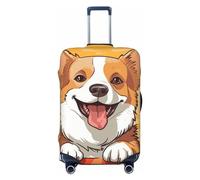LHCVSFGW Housse de protection pour bagages de voyage - Motif chien corgi - Élastique et lavable - Anti-rayures - Pour bagages de 45,7 à 81,3 cm, Noir , L