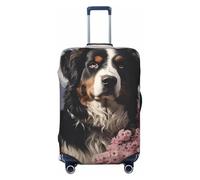 LHCVSFGW Housse de protection pour bagages de voyage - Motif chien de montagne bernois - Élastique et lavable - Anti-rayures - Pour bagages de 45,7 à 81,3 cm, Noir , M