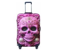 LHCVSFGW Housse de protection pour bagages de voyage, motif tête de mort, élastique, lavable, anti-rayures, protection épaisse pour bagages de 45,7 à 81,3 cm, Noir , S