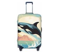 LHCVSFGW Housse de protection pour bagages de voyage Orca in the Sea - Élastique et lavable - Anti-rayures - Protection épaisse pour bagages de 45,7 à 81,3 cm, Noir , S