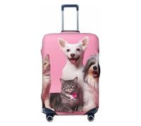 LHCVSFGW Housse de protection pour bagages de voyage pour chiens et chats - Élastique et lavable - Anti-rayures - Pour bagages de 45,7 à 81,3 cm, Noir , L