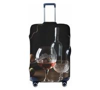 LHCVSFGW Housse de protection pour bagages de voyage, verres à vin, valise, élastique, lavable, anti-rayures, protection épaisse pour bagages de 45,7 à 81,3 cm, Noir , L
