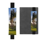 LHCVSFGW Porte-stylo élastique en cuir synthétique pour bloc-notes, marque-pages, avec bande réglable, pochette à stylos, palmier, terrain de golf, trousse à crayons pour planificateurs, classeurs