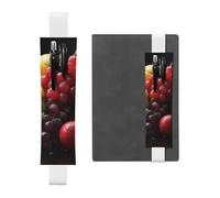 LHCVSFGW Porte-stylo élastique en cuir synthétique pour bloc-notes, marque-pages, avec bande réglable, pochette à stylos, fruits frais, trousse à crayons pour planificateurs, classeurs, livres, blanc