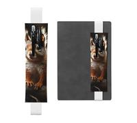 LHCVSFGW Porte-stylo élastique en cuir synthétique pour bloc-notes, marque-pages, avec bande réglable, pochette à stylos, écureuil dans les bois, trousse à crayons pour planificateurs, classeurs
