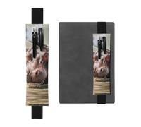 LHCVSFGW Porte-stylo élastique en cuir synthétique pour bloc-notes, marque-pages, avec bande réglable, pochette à stylos, hippopotame dans l'eau, trousse à crayons pour planificateurs, classeurs