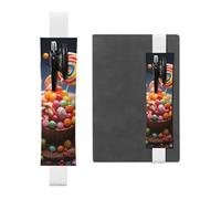 LHCVSFGW Porte-stylo élastique pour bloc-notes, marque-pages, porte-crayons en cuir PU avec bande réglable, pochette à crayons couleur bonbon trousse à crayons pour planificateurs, classeurs, livres