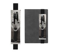 LHCVSFGW Porte-stylo élastique pour bloc-notes, marque-pages, porte-crayons en cuir synthétique avec bande réglable, pochette à stylos, trousse à crayons pour planificateurs, classeurs, livres, Noir