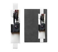 LHCVSFGW Porte-stylo élastique pour bloc-notes, marque-pages, porte-crayons en cuir synthétique avec bande réglable, pochette pour appareil photo, à suspendre sur un mur blanc, trousse à crayons pour