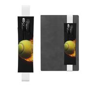 LHCVSFGW Porte-stylo élastique pour bloc-notes, marque-pages, porte-crayons en cuir synthétique avec bande réglable, pochette pour stylo brûlant des photos de tennis, trousse à crayons pour