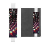 LHCVSFGW Porte-stylo élastique pour bloc-notes, marque-pages, porte-crayons en cuir synthétique avec bande réglable, pochette fantaisie, science-fiction, vertiges, trousse à crayons pour