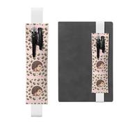 LHCVSFGW Porte-stylo élastique pour bloc-notes, marque-pages, porte-crayons en cuir synthétique avec bande réglable, pochette à crayons motif hérisson, trousse à crayons pour planificateurs, classeurs