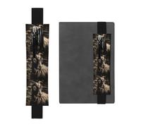 LHCVSFGW Porte-stylo élastique pour bloc-notes, marque-pages, porte-crayons en cuir synthétique avec bande réglable, pochette à crayons noire et blanche en forme de chèvre pour planificateurs