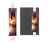 LHCVSFGW Porte-stylo élastique pour bloc-notes, marque-pages, porte-crayons en cuir synthétique avec bande réglable, pochette colorée avec motif coucher de soleil tropical, trousse à crayons pour